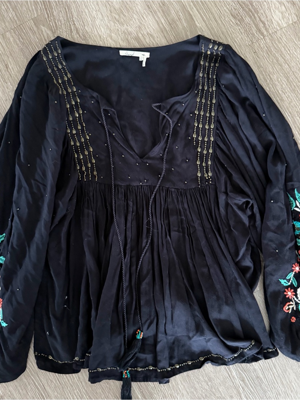 Anthropologie Floreat peasant beaded top sz XS